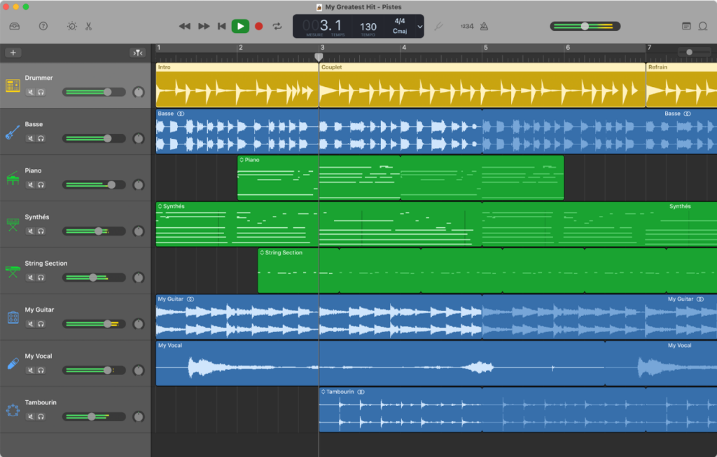 Garageband audio editor screen. Best DAWs for Beginners.